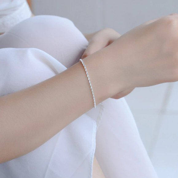 925 Silver Delicate Twist Bracelet - Picture 3 of 9